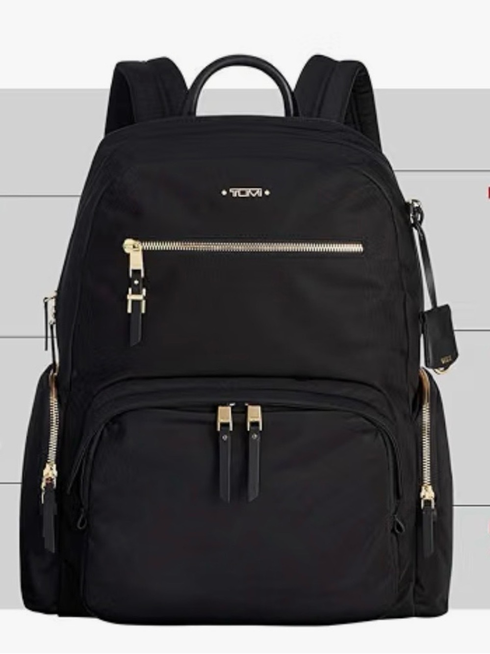 TUMI Voyageur Halle Backpack in Black Nylon with Gold-Tone Hardware - Picture 5 of 13
